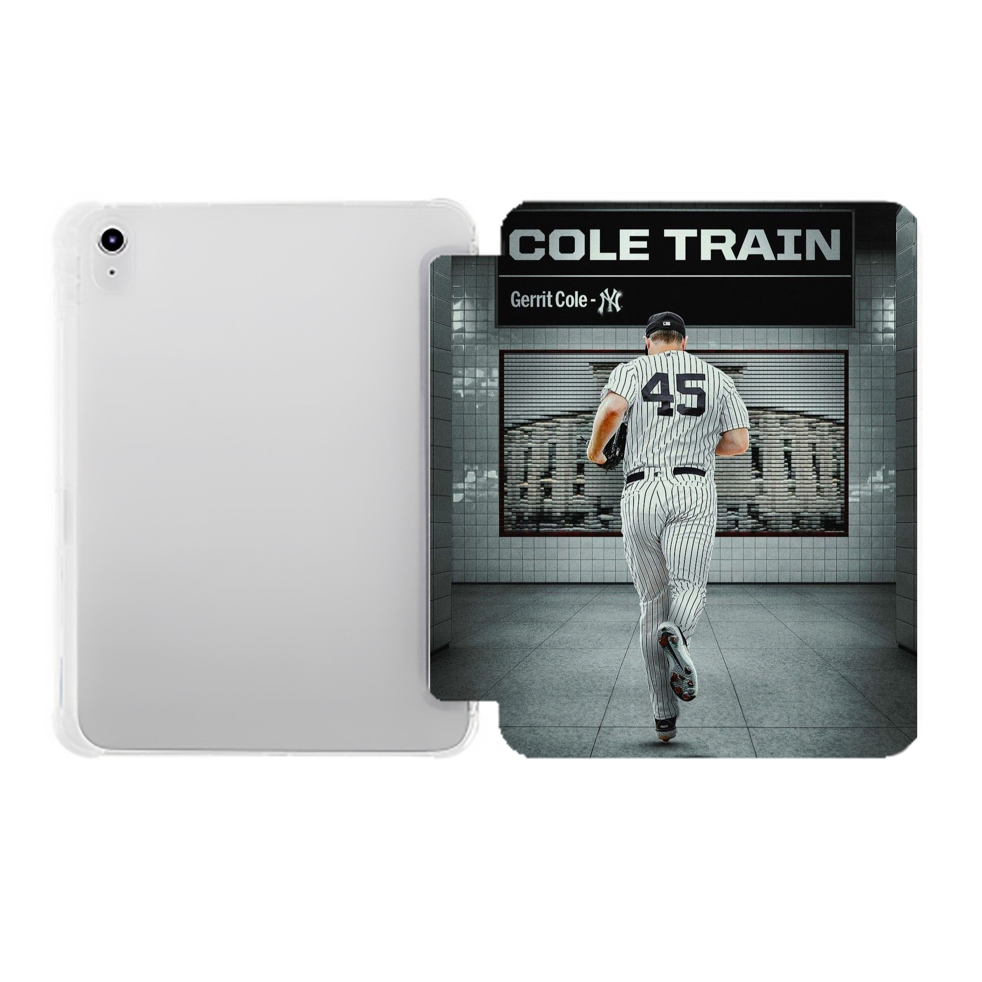 Gerrit Cole 12 Premium Tri-Fold PU Leather & Silicone IPad Case With Pencil Slot – Fits 9.5,10.5,10.9 – Adjustable Stand, Slim, Protective